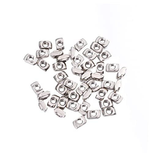 HOLIDYOYO 100Pcs Nut for Aluminum Extrusions Plated Threaded Inserts for European Profiles Easy to Install