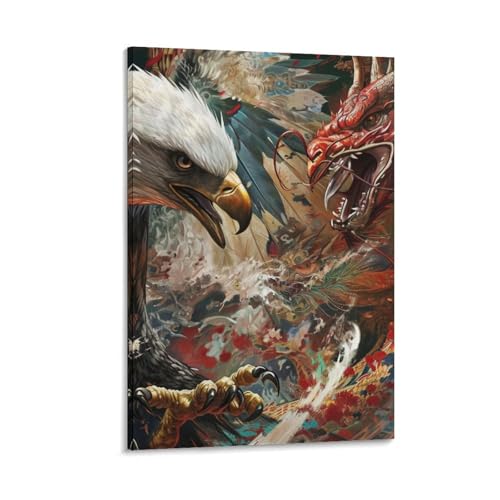 Aigle murale décoration tableau sur toile pour relooker salon