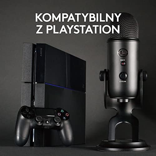 Logitech G Blue Yeti Gaming Steaming Kit, Mikrofon USB do Streamingu Gier + Pop Filter, Technologia Blue VO!CE, PC, Podcast, Studio, do Komputera, Motywy Streamlabs, Odpowiednie Wykończenie - Czarny