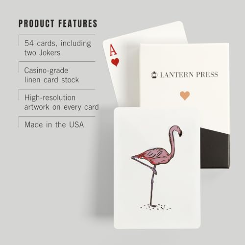 Lantern Press Flamingo, Icon, Naipes Póker 52 piezas miniatura 3