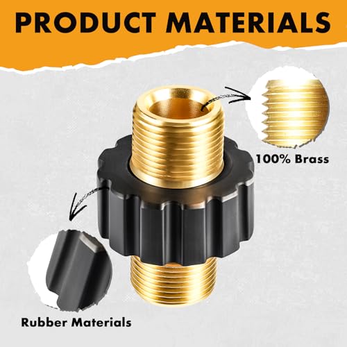 Twinkle Star Pressure Washer Hose Quick Connector, M22 Metric Male Thread Fitting, TWIS375 - Thumbnail 6