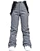 HOTIAN Damen Skihose Hosenträgerhose Snowboardhose Winter Wasserdicht Winddicht Warm Abnehmbare Hosenträger Skilanglaufhose Thermohose Wanderhose Ski Pant Gray M Lang Lang günstig Kaufen-HOTIAN Damen Skihose Hosenträgerhose Snowboardhose Winter Wasserdicht Winddicht Warm Abnehmbare Hosenträger Skilanglaufhose Thermohose Wanderhose Ski Pant Gray M