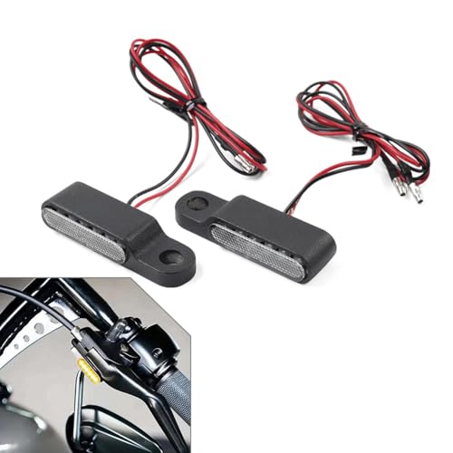 Cninba13 Calibre: 8mm Motorcycle Running Lights Handlebar Marker Light Turn Signals 2 PCS For 12V Motorcycle with 8mm mirror stem mounting bolts Aluminium Alloy Black