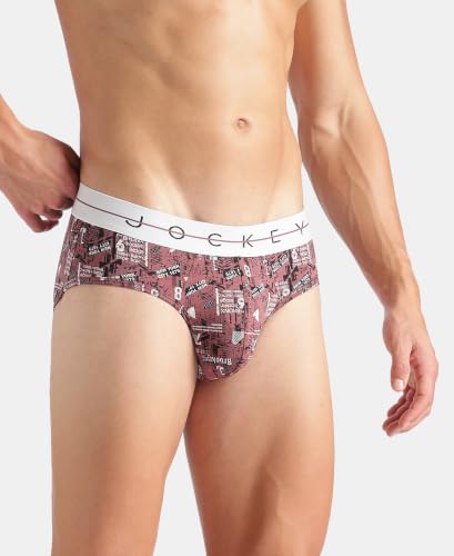 Image of Jockey |Style NY01|Men's Super Combed Cotton Elastane Stretch Printed Brief with Ultrasoft Waistband