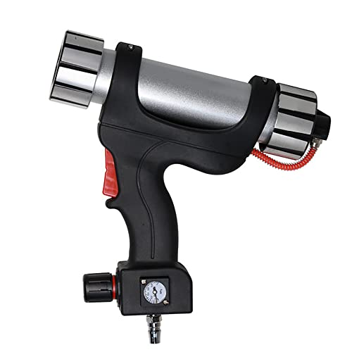 Adjustable Speed Pneumatic Glass Glue Gun Industrial Grade Pneumatic Silicone Gun with Pressure Gauge for 300ML Hard Glue