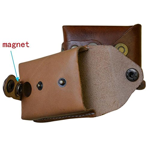 Cyberdyer Genuine Leather Magnet Ammo Pouch For Slingshot Stainless Steel Bag Case (Black) #TOP5