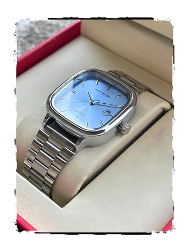 AMERICANVIBER Men's Silver Watch with Stainless Steel Band Sky - Image 2