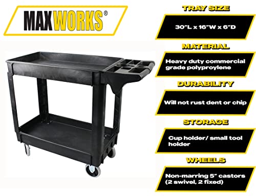 Maxworks 80855 500-Pound Service Cart With Two Trays 30"X16" #TOP2