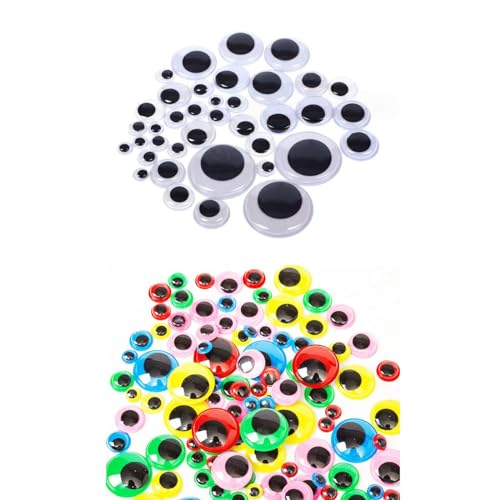 200Pcs Eyes Self Adhesive Craft Eyes Round Eyes Wobbly Eyes For Scrapbooking Toy Paper Craft