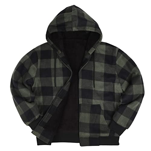 Image of Gary Com Heavyweight Sherpa Hoodies for Men, Thick Fleece Lined Full Zip Up Winter Warm Sweatshirts Work Jackets