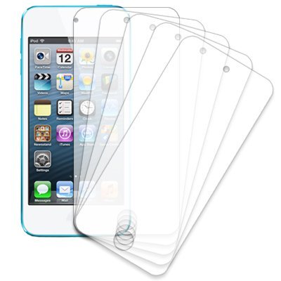 eTECH Collection 5 Pack of Crystal Clear Screen Protectors for Apple iPod Touch 5th / 6th / 7th Generation (iPod Touch 7 / 6 / 5)