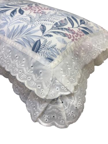 Image of VHC 100% Cotton Lace Pillow Cover /Case Set (Pack of 2)-Maroon (Spring Garden)