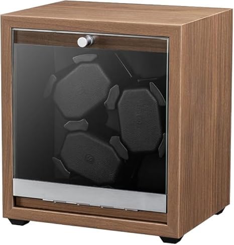Olvy Watch Winder para 3 Relojes, Watch Winder con Motor Ultra Silencioso, Cojín Flexible para Reloj, Watch Winder de Madera