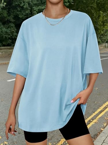 Image of Trendy Queen Womens Oversized T-Shirts Short Sleeves Workout Tops | Casual Summer Gym Tees Plus Size Fashion Clothes 2026