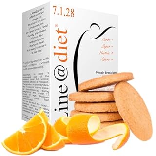 Biscotti proteici Lineadiet - 7 monoporzioni di biscotti gusto arancia - 29% proteine, ridotto contenuto di carboidrati e zuccheri (35 biscotti totali)