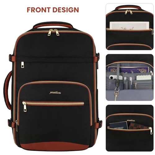 Image of Travel Carry On Backpack for Women with 4 Packing Cubes,TSA Airline Approved Weekender Bags for Airplane Travel Essentials, Mochila Viaje for Business Hiking Work School College