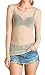Long Sleeve Mesh Sheer See Through Round Scoop Neck Top, Medium, Taupe