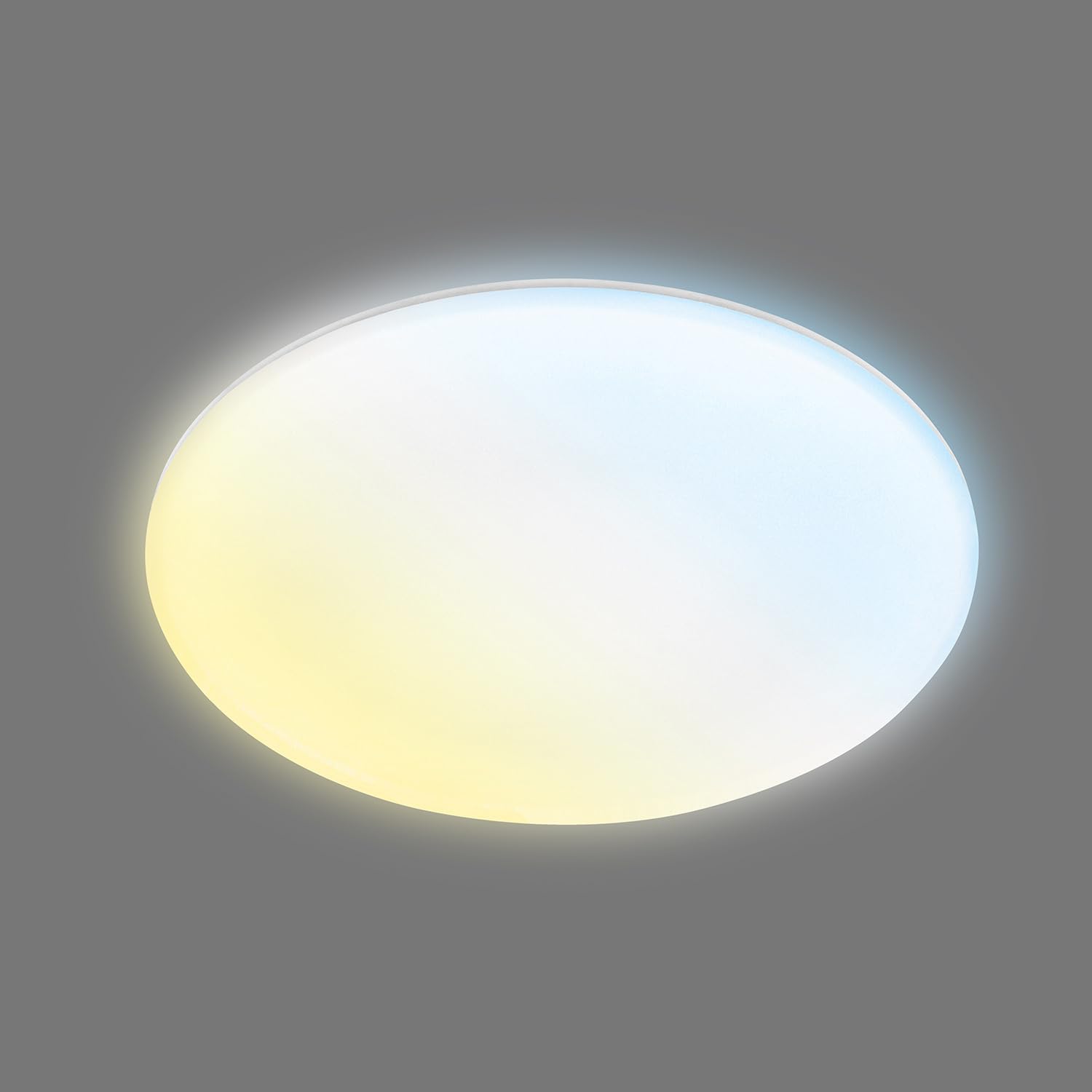 BRILONER - LED Deckenlampe Bad mit indirektem Licht, Fernbedienung, Staub- und Spritzwasserschutz, LED Deckenleuchte, Badlampe, Badezimmerlampe, Küchenlampe, Feuchtraumleuchte, 45 x 5 cm, Weiß