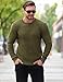 COOFANDY Men's Dress Henley Sweater Slim Fit Lightweight Knitted Pullover Casual Fashion Long Sleeve Sweater Army Green