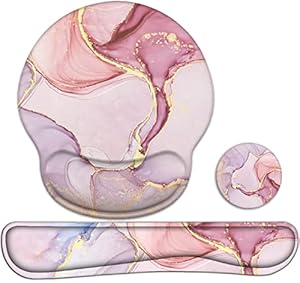 Lateefah Ergonomisches Marmor-Design Handgelenkauflagen-Set