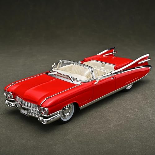 Image of 1:24 Cadillac Eldorado Die-Cast Model Car - Classic Alloy Metal Vintage Car with Pull-Back Action, Openable Doors & Detailed Interior (1:24 Cadillac Eldorado - Red)