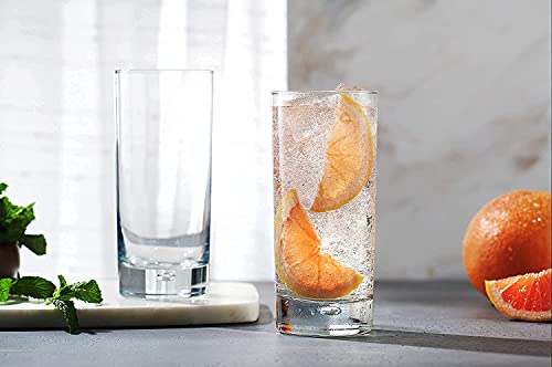 Image of Premium 350ML Juice Glasses Drinking Glasses, Highball Lead-Free Glasses, Tumblers for Water, Juice, Beer, Cocktail and Mixed Drinks - Pieces, Transparent (Tall Glasses, M (Pack of 1))