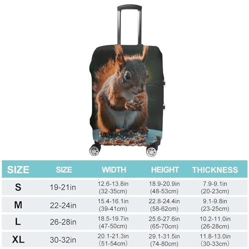 Nuts And Squirrels Luggage Cover Travel Suitcase Covers for Luggage Elastic Carry on Luggage Covers for Suitcase Tsa Approved Washable Luggage Sleeve Protector Fits 18-32 Inch S2