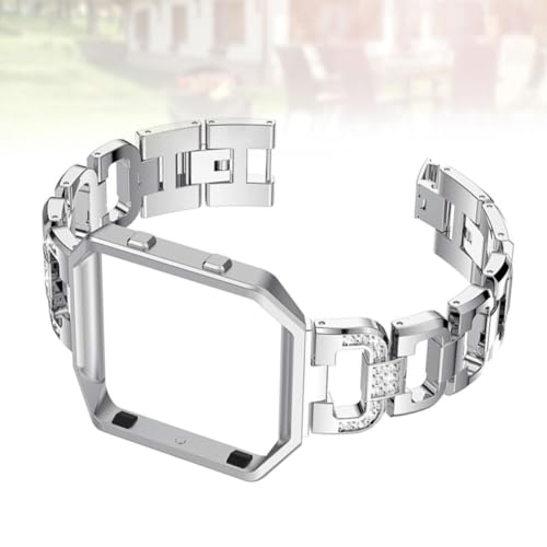 Pulsera con marco de reloj y diamantes de imitación anticaídas en acero 4