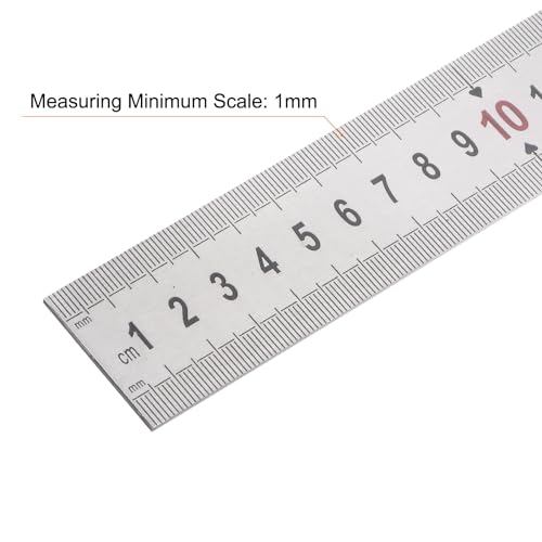 sourcing map 3pcs Stainless Steel Ruler 100cm/40" Length x 1/16" Thick x 1-3/8" Wide Inch and Metric Straight Edge Measuring Tools for Woodworking Painting Craft, Silver Tone - Image 4