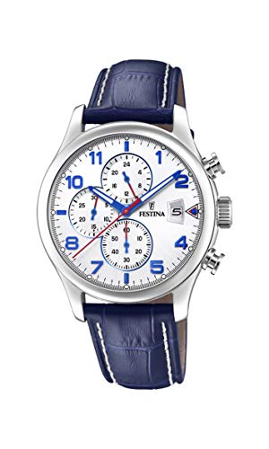 Preisvergleich Produktbild Festina Herren Chronograph Quarz Uhr mit Leder Armband F20375 / 4