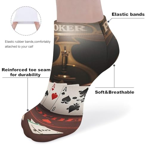 Poker Tournament Ankle Socks Men's Running 5 Pack Comfort Breathable Short Sports Sock Performance No Show Socks3