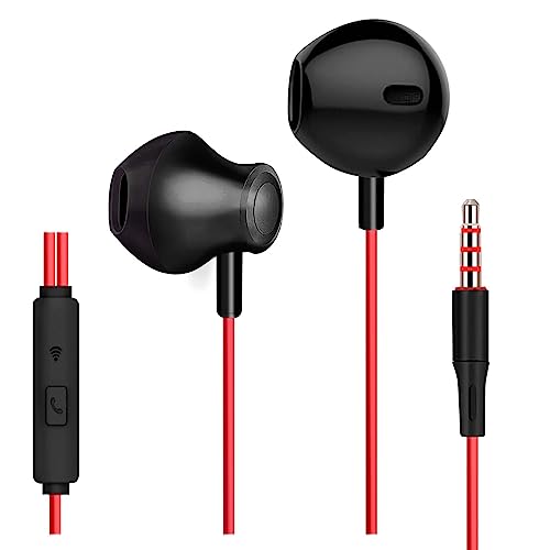 MUNSKT Écouteurs Semi - Intra - Auriculaires Jack 3,5 mm, Casque Filaire Hi - FI stéréo à réduction de Bruit avec Microphone et Touches pour répondre aux appels