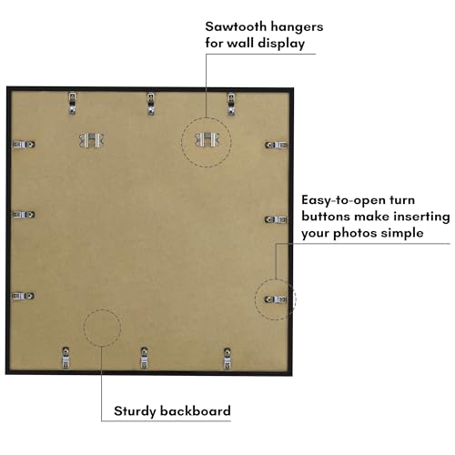 Image of Americanflat 22x22 Picture Frame with Polished Plexiglass - Streamline Collection - Thin Border Square Frame for Wall Display - Hanging Hardware Included - Black