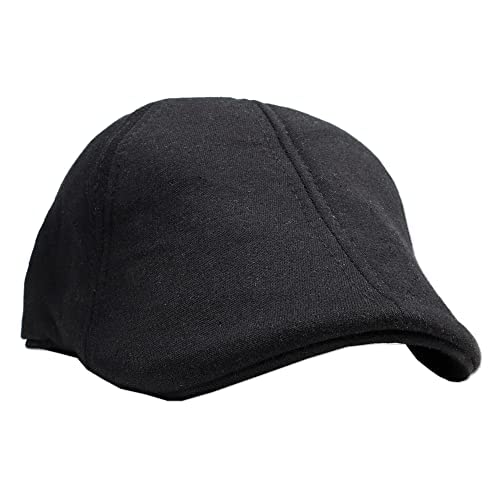Boston Scally Co.The Original Boston Scally Cap - The Scrapper Newsboy Flat Cap - 6 Panel Cotton Fitted Hat for Men - Black