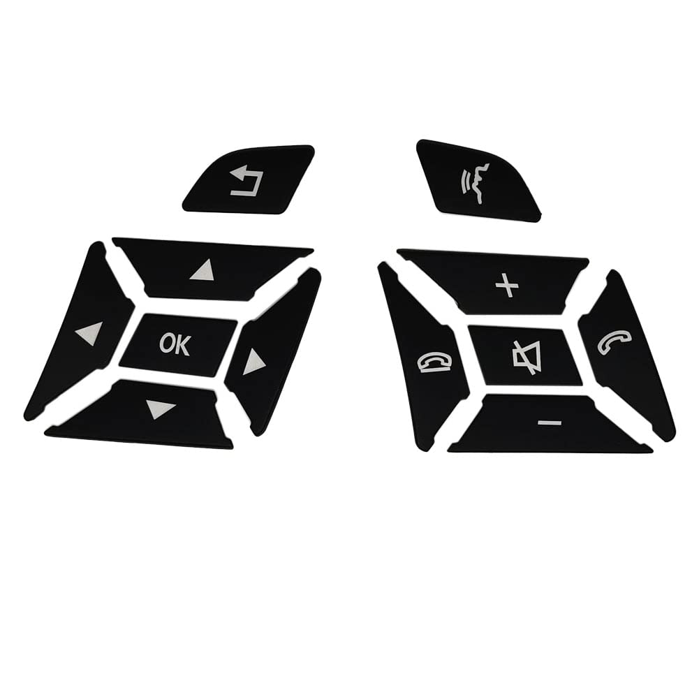 Angelguoguo Car Steering Wheel Button Switch Trim Cover Sticker Fit For Mercedes Benz A B C E Ml Gl Cla Gla Glk Sl Slk Class W176 W246 W212 W204(Black