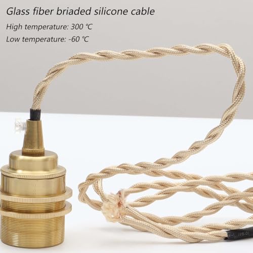 Image of Bieye CC04 Vintage Brass Ceiling Pendant Light, Antique Electroplated Hanging Light Fixture with 4FT Cord, for Dining Room, Kitchen Island, Living Room
