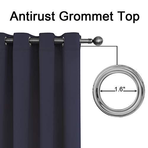 Lifonder Patio Blinds Outdoor Curtains Waterproof - Heavy Grommet Blackout Curtains Outdoor Drapes Front Porch Shade Panel For Canopy / Pergola / Canaba, Navy Blue, W52 By L84 Inch, 1 Pc #TOP1