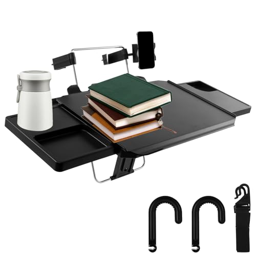 Steering Wheel Tray, Steering Wheel Desk, Steering Wheel Table with Nonslip Slots Portable Back Seat Headrest Tray Multifunctional Steering Wheel Table for Laptop Work Eating Studying