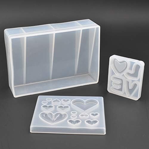 12.5 x 8.5 x 3.1cm Photo Frame Epoxy Mold Semi-Transparent Silicone Mold LOVE Heart Shape Resin Mold Set
