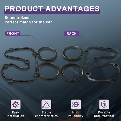 Image of Timing Chain Cover Gasket 06L103483A 06L103583A Replacement for VW Golf Passat Tiguan Polo Scirocco Touran Arteon Audi A4 A5 TT Q3 Q5 Q7 Porsche Macan 95B Skoda Seat 95810348300