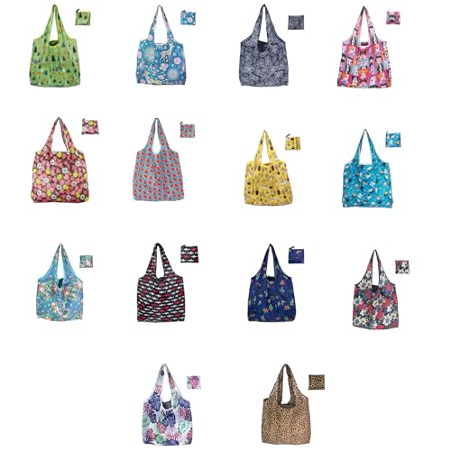 JOERBABU Tasche faltbare, wiederverwendbare Einkaufstasche mit großer Kapazität, stilvolle und praktische Leopardenmuster-Polyester-Tasche