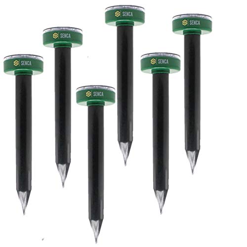 SENCA Upgraded Version Solar Powered Sonic Mole Repellent Rodent Repellent Pest Deterrent, Chaser Mole, Gopher, Vole, Snake Repellent for Outdoor Lawn Garden Yards Pest Control (6)