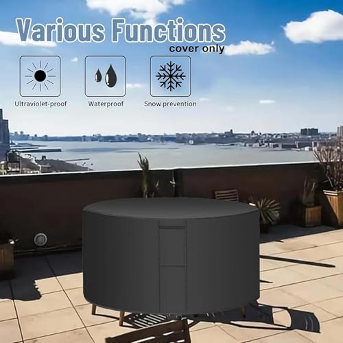 Housse de table ronde imperméable 420D de qualité supérieure avec doublure - 3