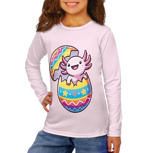 Image of Girls Long Sleeve Shirt with Cute Graphic Casual Pullover Tops 3-16Y