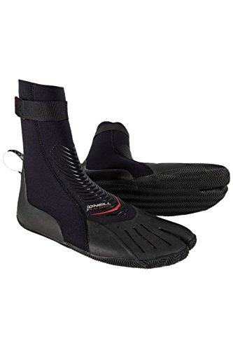 O'Neill Heat 3mm Split Toe Neoprene Boot with Textured Rubber Sole for Cold Water Surfing, Paddleboarding, Snorkeling, and Any Water Activities, Black, 12