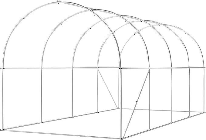 BenefitUSA Upgraded Garden Arch Multi-Size Climbing Plants Arch Arbor Galvanized Steel Frame for Greenhouses Large Walk-in Green House Heavy Duty Tunnel Green Houses，(13x6.5x6.5ft)