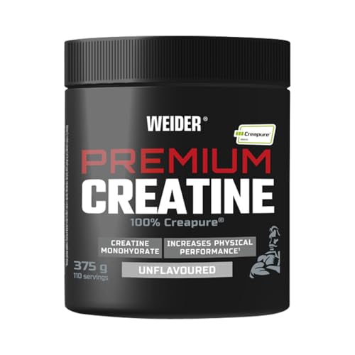 Weider Premium Creatin (375g) ohne Geschmack 100% reines Creatin Monohydrat Creapure, ohne Zucker, ohne Zusatzstoffe, vegan, steigert die körperliche Leistungsfähigkeit (110 Portionen)