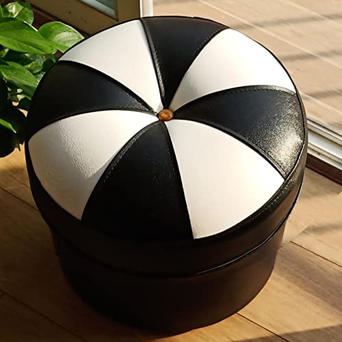 Tabouret de coiffeuse chic et pouf de chambre en cuir