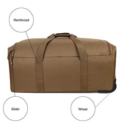 Rolling Loadout Luggage Bag with Wheels,Hockey Bag, Duffle Bag With Rollers,124L X-Large Heavy Duty Oversized Storage Bag,Tactical Wheeled Deployment Trolley Camping Bag