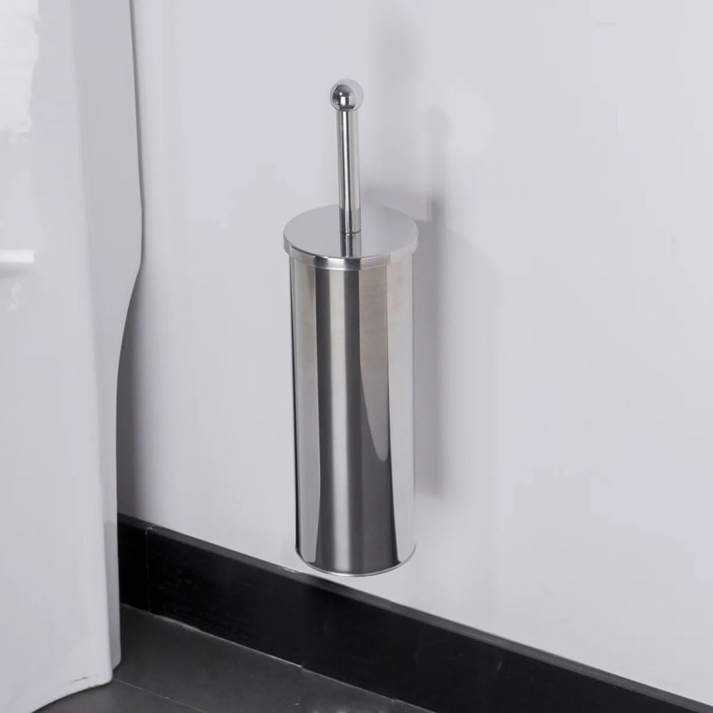 Cepillo WC de pared de acero inoxidable para baño, cepillos redondos con soporte